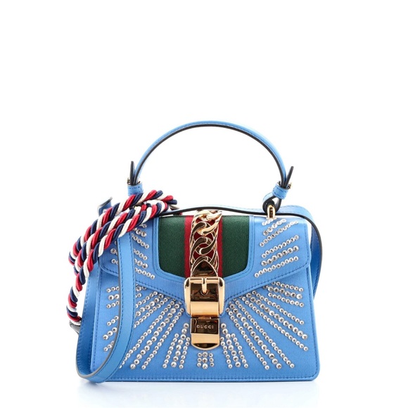 Gucci Handbags - - RARE LIMITED EDITION Gucci Sylvie top handle bag crystal embellished sat…